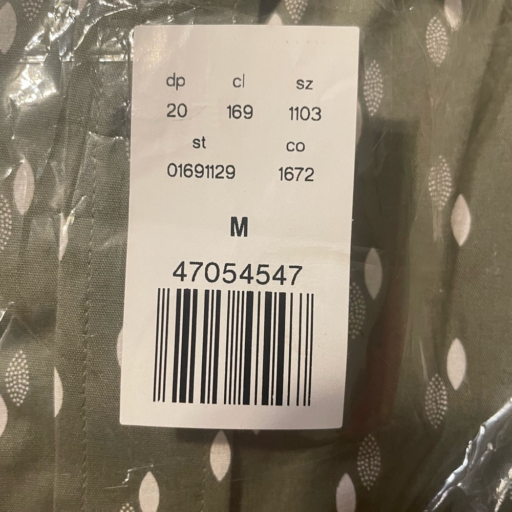 Express Men's Olive Patterned Shirt - Picture 2 of 4